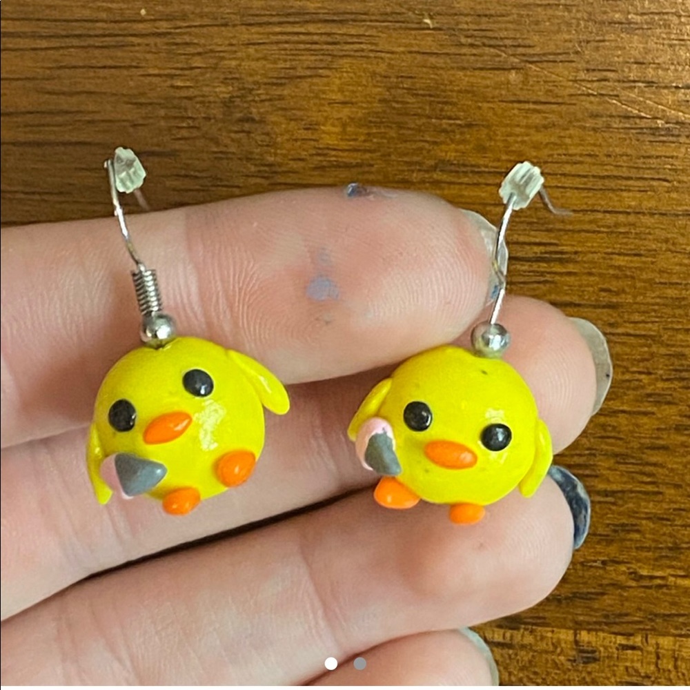Handmade ducky earrings